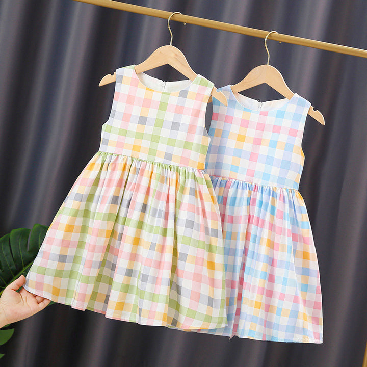 Girls summer dress with checkered design Mune Fashion