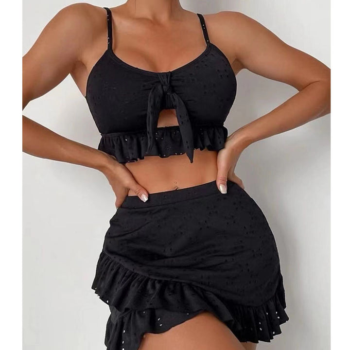 Women's Crop Top and Ruffle Short Set Mune Fashion