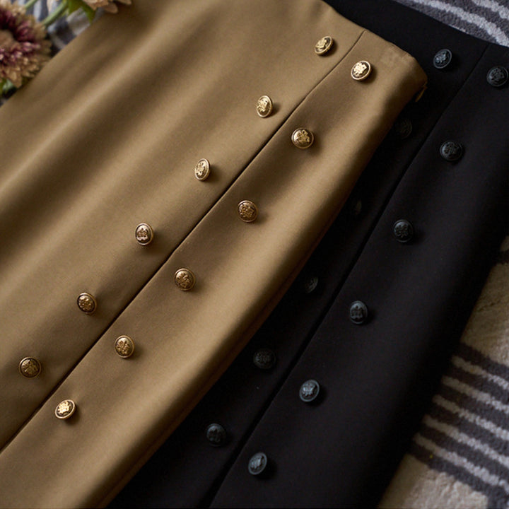 Women Elegant Pencil Skirt with Button Details Mune Fashion 1789268812