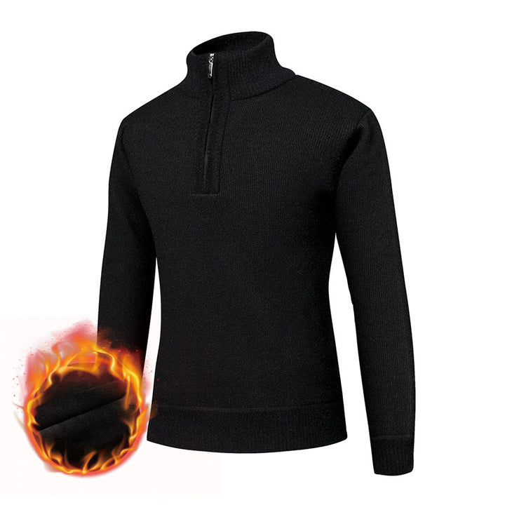 Men's thermo-lined half-zip pullover with stand-up collar and warming fleece inner side Mune Fashion