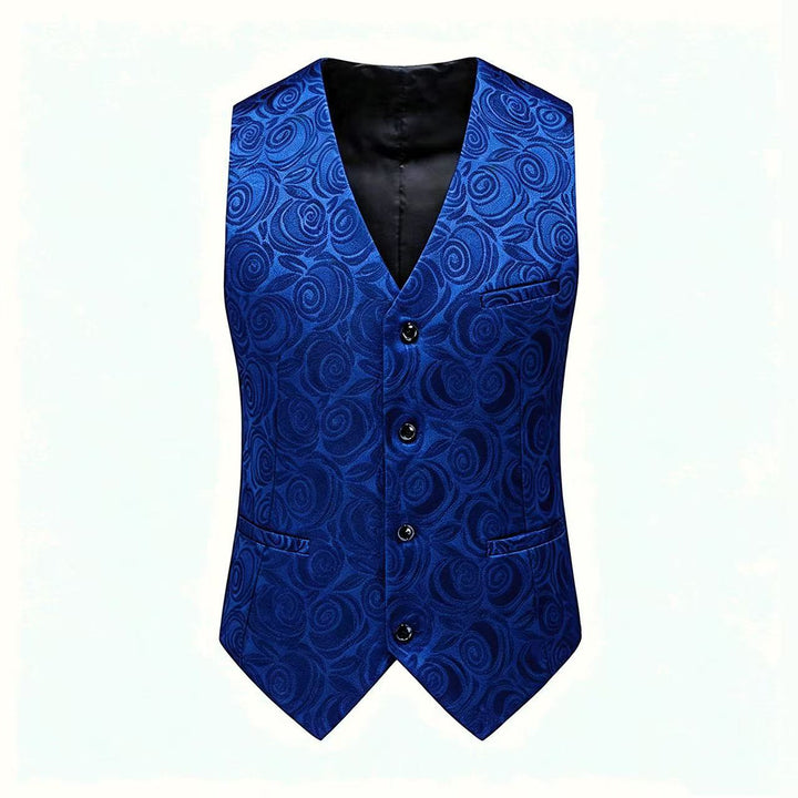 Men's jacquard vest with ornamental structure, pointed hem and satin back Mune Fashion
