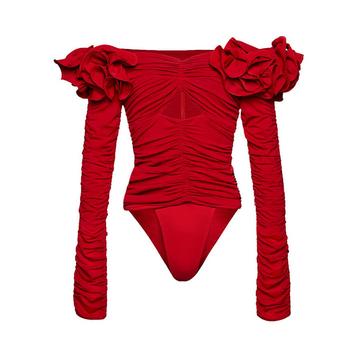 Women's One-Piece Swimsuit with Elaborate Ruffle Detail Mune Fashion