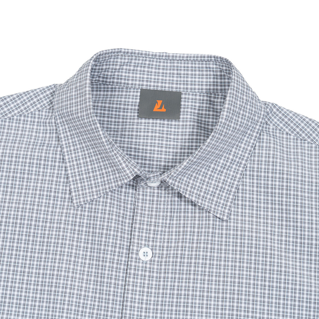 Men's Oversize Check Shirt with Chest Pocket and Fine Grid Pattern Mune Fashion