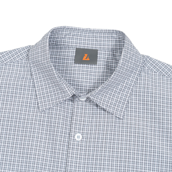 Men's Oversize Check Shirt with Chest Pocket and Fine Grid Pattern Mune Fashion