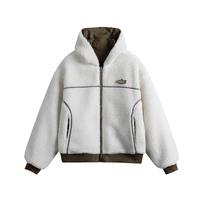 Unisex Oversize Utility Bomber with padded teddy lining and asymmetrical flap pockets Mune Fashion