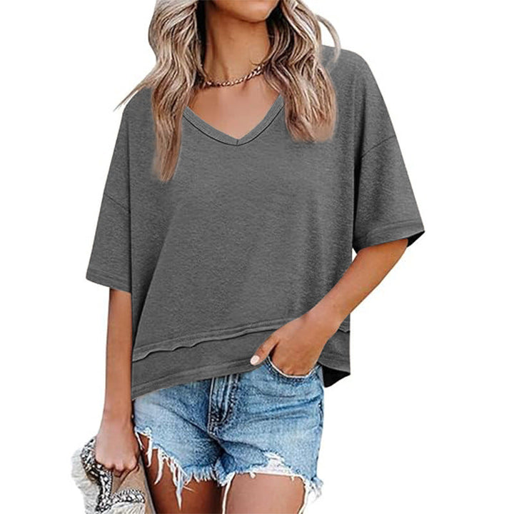 Women's Casual V-Neck Oversized T-Shirt Mune Fashion