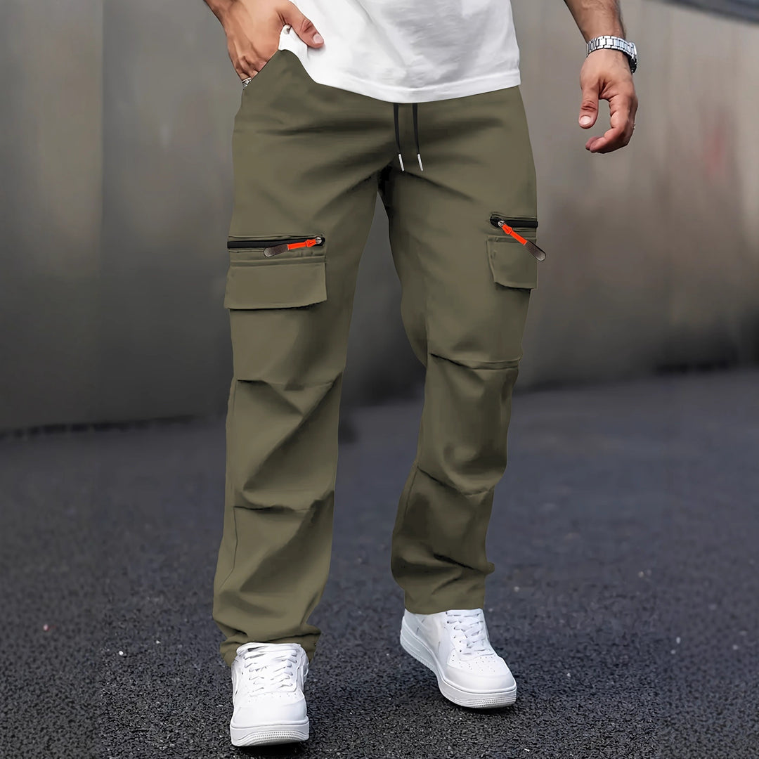 Men's cargo joggers with multifunction pockets, drawstring & zippers Mune Fashion