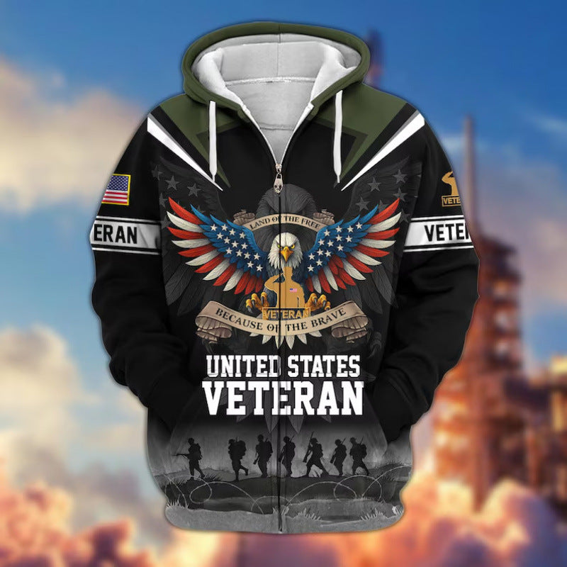 Men's hoodie with American veteran motif Mune Fashion