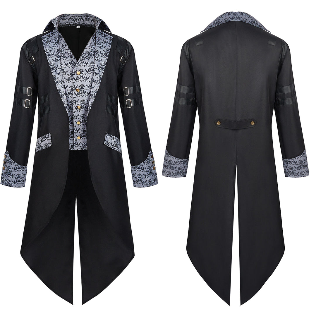 Men's embroidered tailcoat with swallowtail, embroidered lapel and ornamental cuff trim Mune Fashion