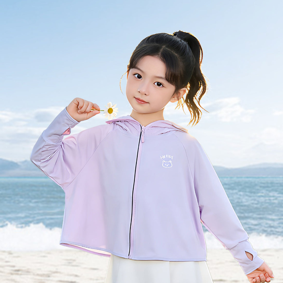 Ladies nan lightweight UV protection hoodie with integrated face mask and thumb hole Mune Fashion
