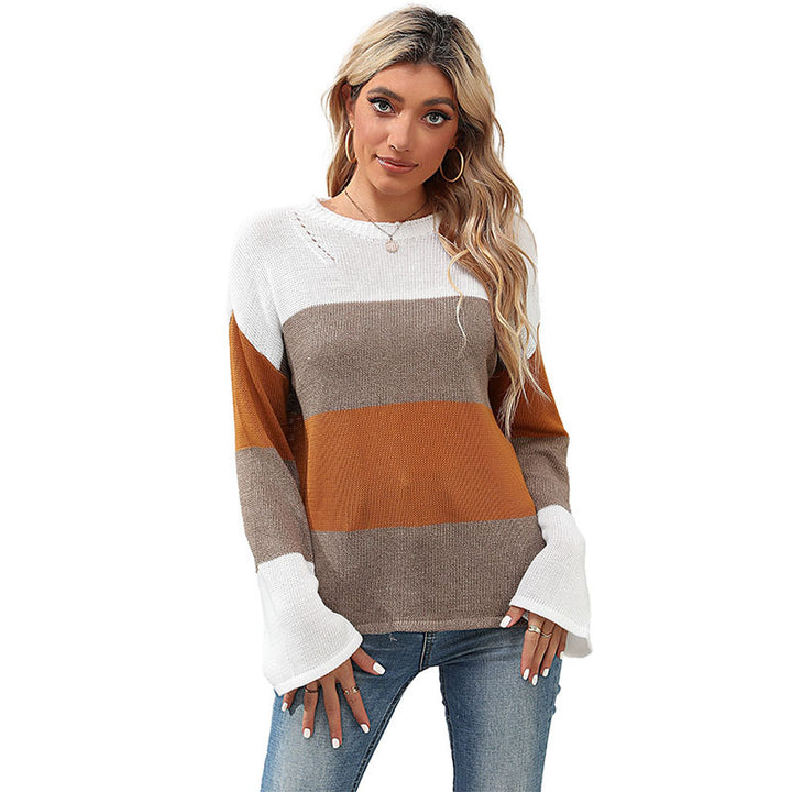 Women's Casual Striped Sweater with Loose Fit Mune Fashion