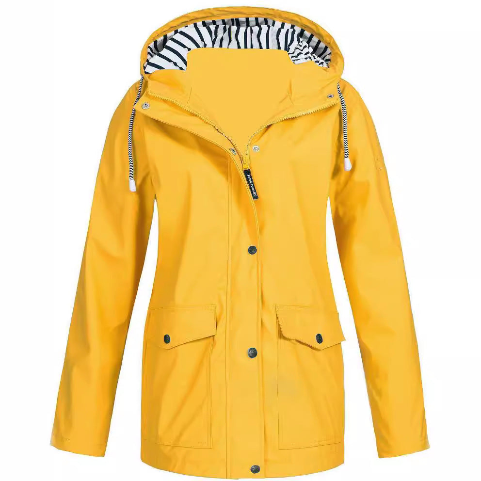 Women's waterproof parka with hood, drawstring and patch pockets Mune Fashion