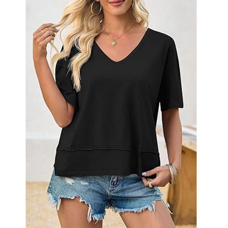 Women's Casual V-Neck Oversized T-Shirt Mune Fashion