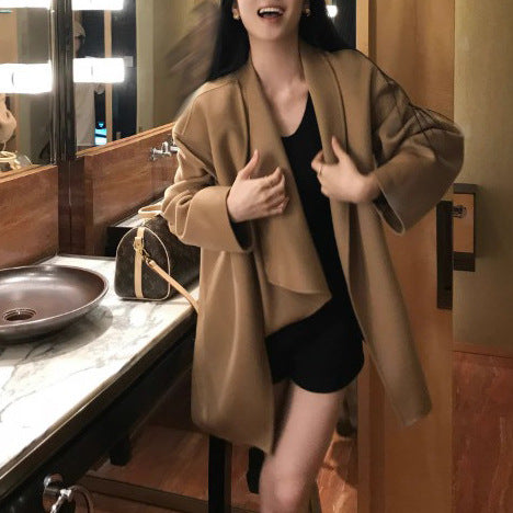 Women's Fashionable Oversized Wool Coat Mune Fashion