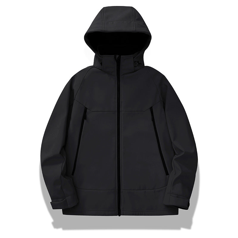 Men's softshell outdoor jacket with hood wind and water repellent Mune Fashion