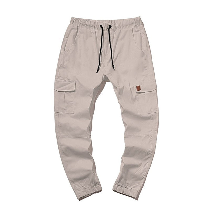 Men's cargo jogger pants with elastic waistband, drawstring and tapered leg Mune Fashion