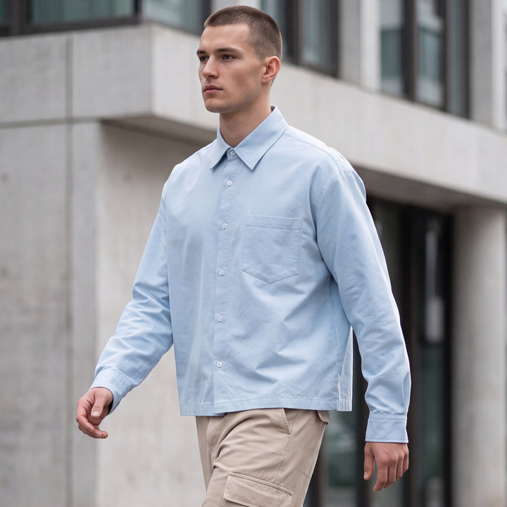 Men's Oversize Shirt with Chest Pocket and Boxy Cut Mune Fashion