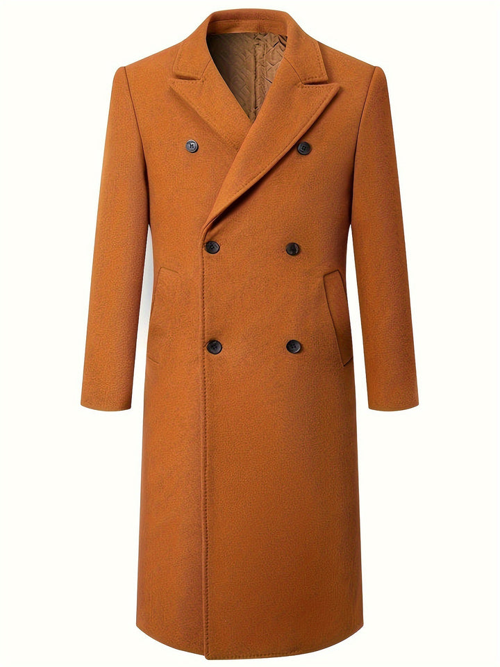 Men's Double-Breasted City Coat made of Wool Blend with Tailored Silhouette Mune Fashion