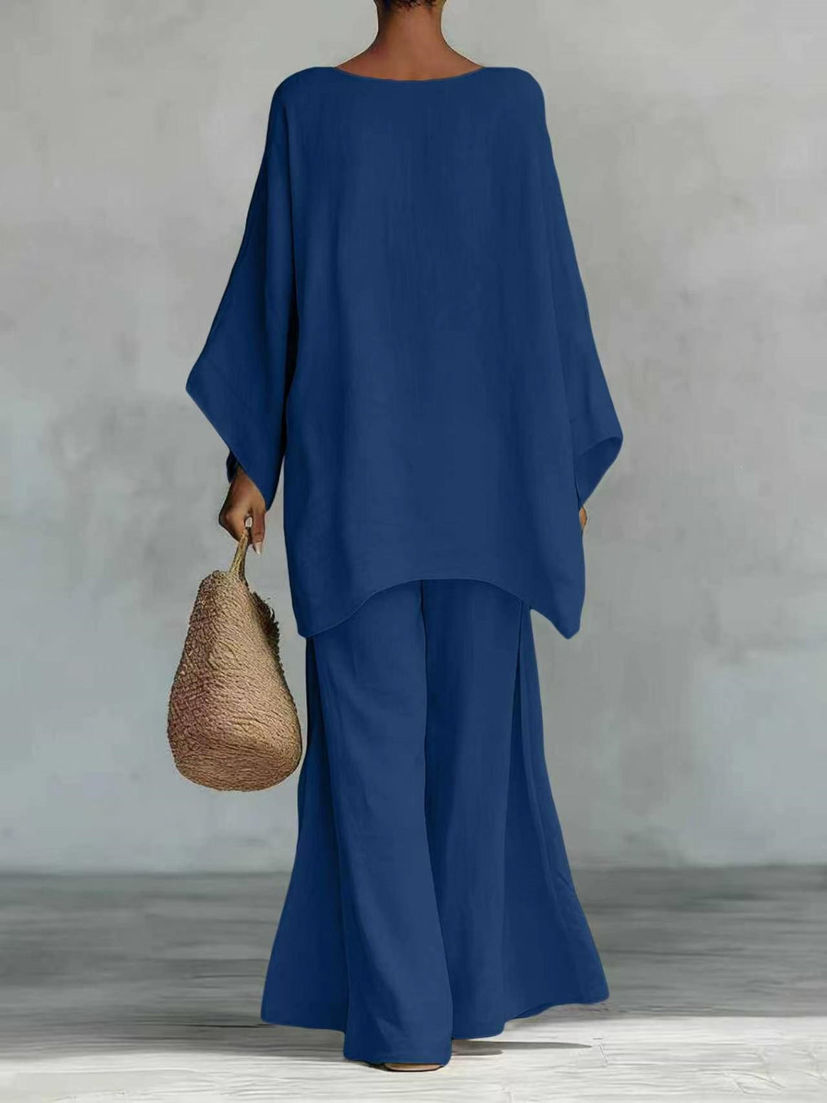 Women Casual Oversized Kaftan Top with Wide Palazzo Pants Mune Fashion
