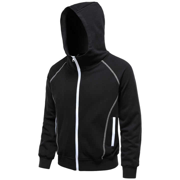 Men's hoodie zip jacket in sporty raglan style with contrast seams and ribbed cuffs Mune Fashion