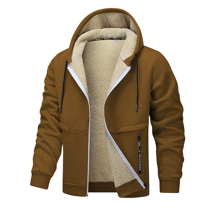 Men's Warm Hooded Jacket with Fleece Lining Mune Fashion