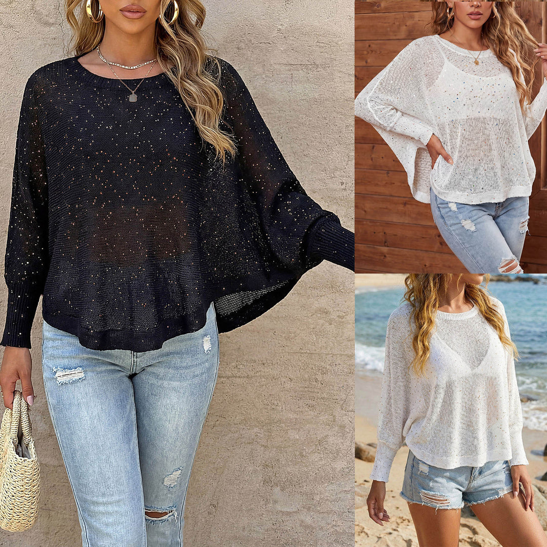 Women's airy beach pullover with sparkling glitter Mune Fashion