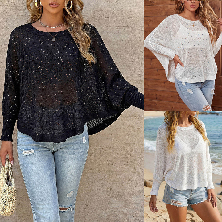 Women's airy beach pullover with sparkling glitter Mune Fashion