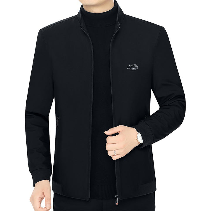 Men's Stand Collar Transitional Jacket with Warm Faux Fur Lining Mune Fashion