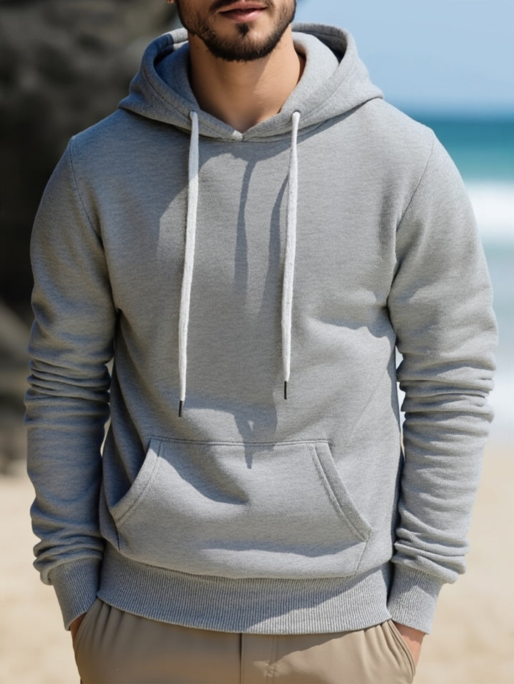 Men's hoodie made of French terry with kangaroo pocket & ribbed hem Mune Fashion