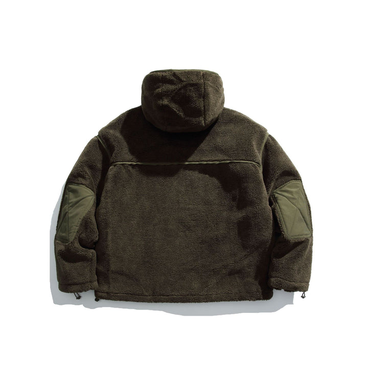 Unisex Insulated Fleece Utility Jacket with Hood and XXL Flap Pockets Mune Fashion
