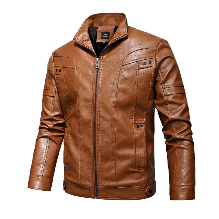 Men's Elegant Motorcycle Leather Jacket Mune Fashion