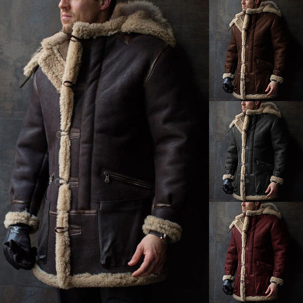 Mune | Men's Sheepskin Coat with Hood and Practical Pockets