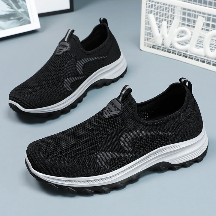 Men's elastic knit slip-on trekking sneakers with grippy tread and ergonomic cushioning sole Mune Fashion