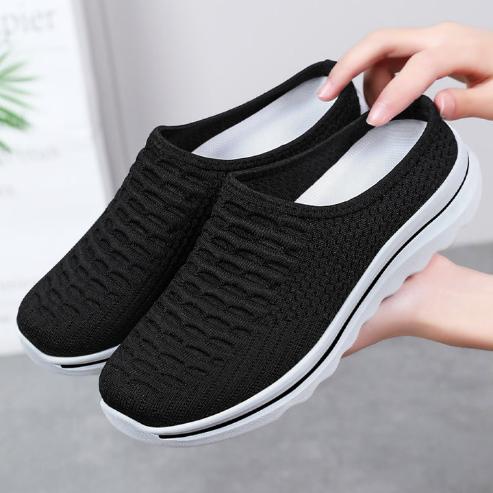 Women's seamless knitted comfort mule with breathable 3D mesh upper and shock-absorbing lightweight profile sole Mune Fashion