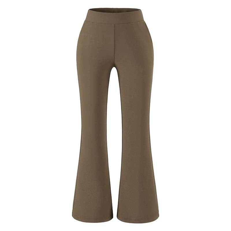 Women's High-Waisted Stretch Flared Pants with Wide Hem Mune Fashion