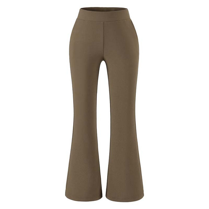 Women's High-Waisted Stretch Flared Pants with Wide Hem Mune Fashion