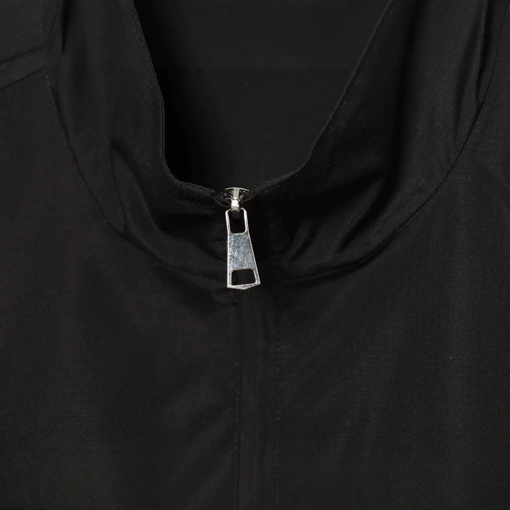 Women's lightweight adjustable windbreaker with stand-up collar, drawstring and tulle trim Mune Fashion