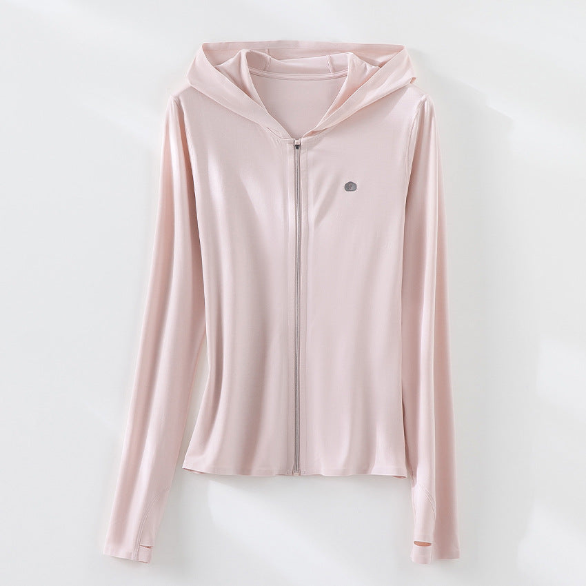 Women's Ultra-Light UV Protection Hooded Jacket with Full Zip and Thumb Loops Mune Fashion