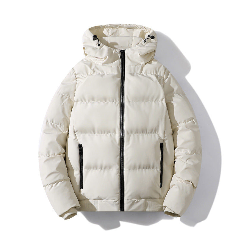 Men's Short Thermal Quilted Jacket with Hood, Matte Surface & Contrast Zippers Mune Fashion