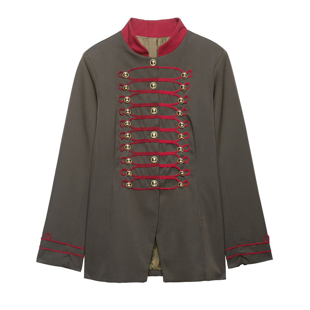 Women's Marshal jacket in military style with cord trim and stand-up collar Mune Fashion