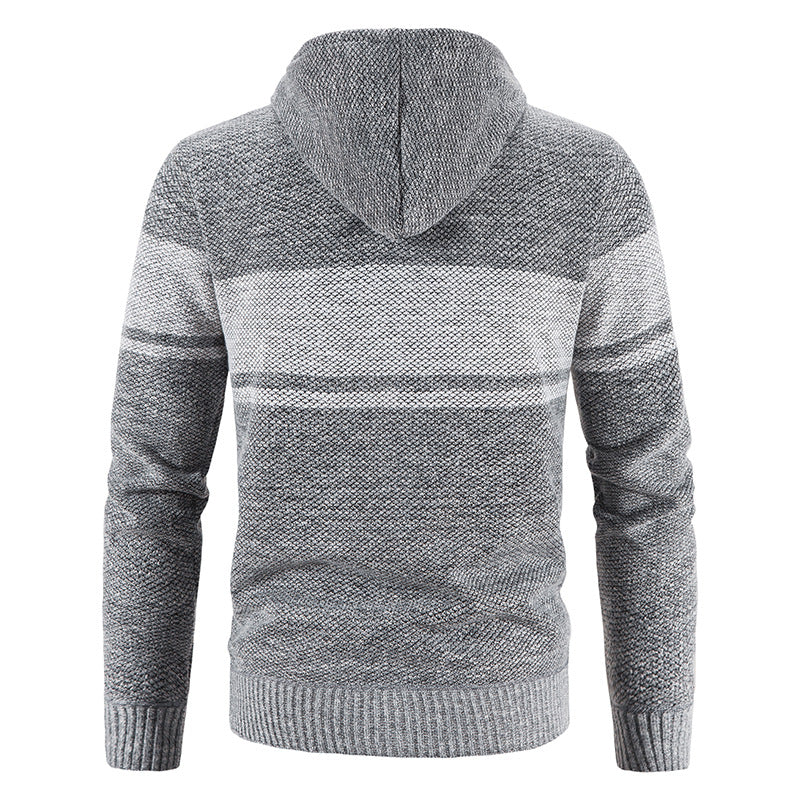 Men's Knitted Hooded Cardigan with Teddy Lining and Full Zip Mune Fashion
