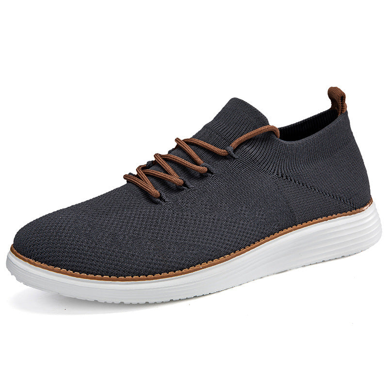 Men's elastic knit sneakers in sock design with padded comfort insole, flexible lightweight sole, and decorative lacing Mune Fashion