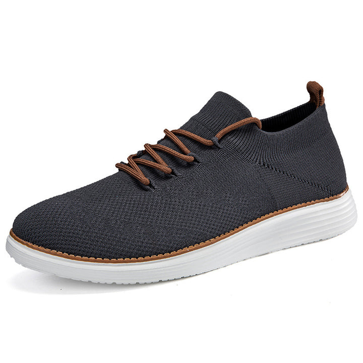 Men's elastic knit sneakers in sock design with padded comfort insole, flexible lightweight sole, and decorative lacing Mune Fashion