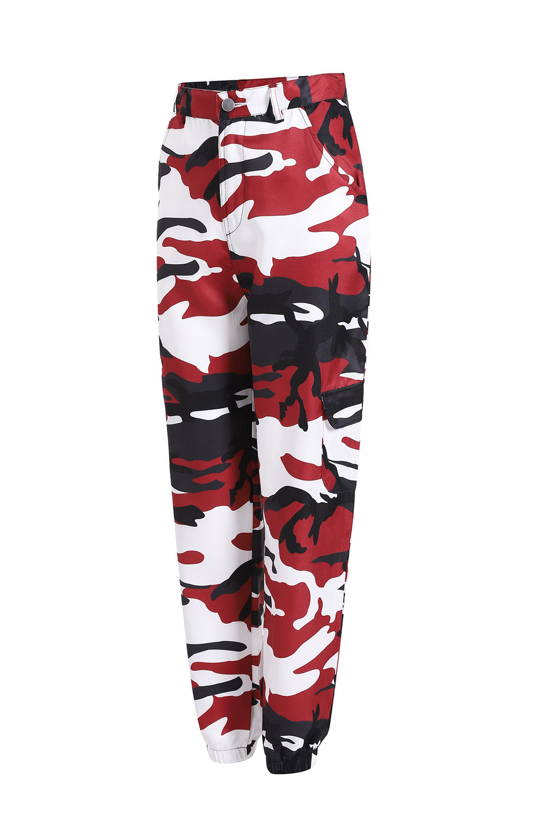 Women's cargo pants with camouflage print, elastic waistband and ankle cuffs Mune Fashion