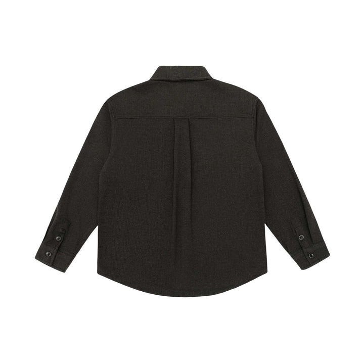 Men's shirt jacket made of wool blend with pointed collar and chest patch pocket Mune Fashion