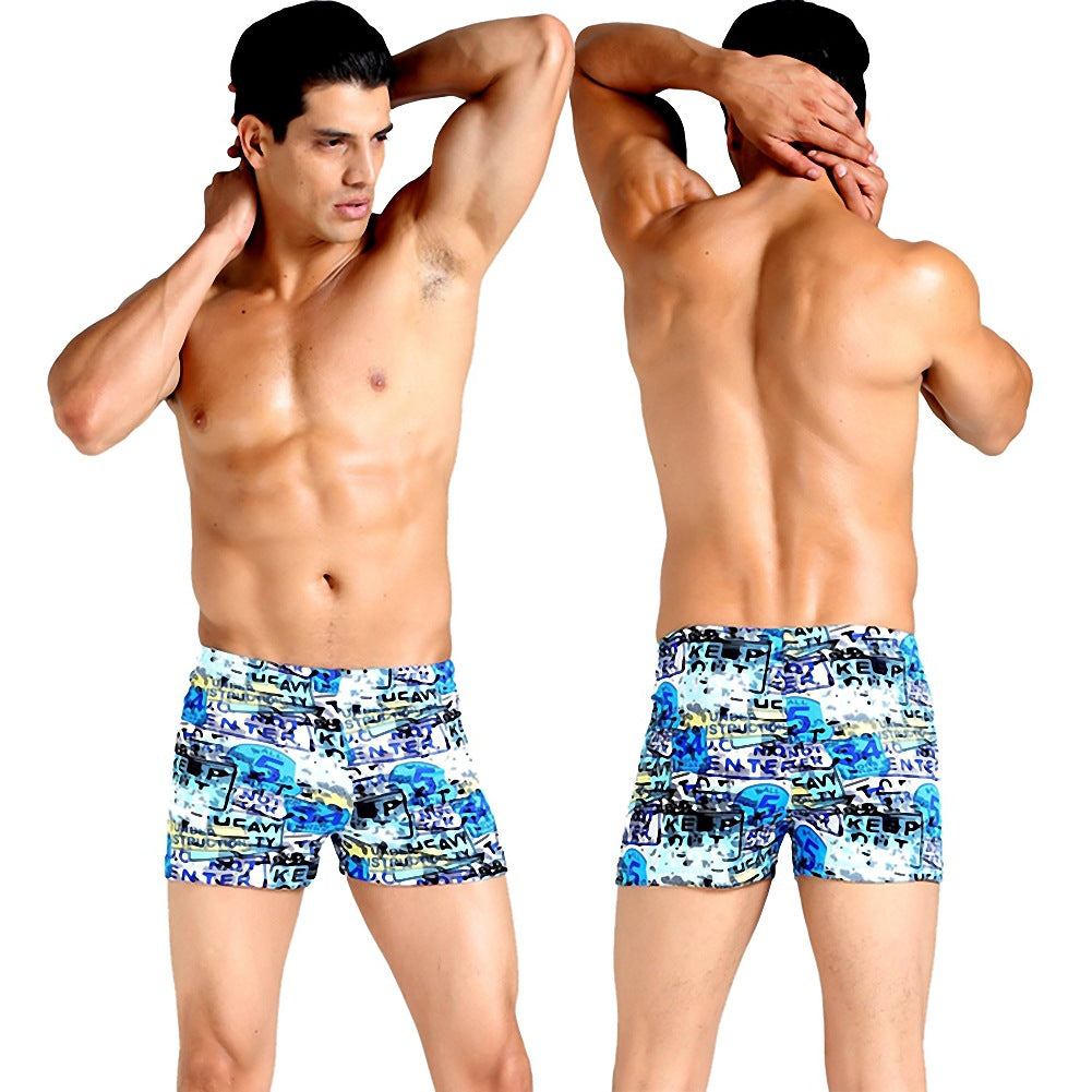 Men's swim shorts with creative abstract pattern Mune Fashion