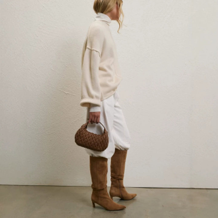 Women Oversized Turtleneck Sweater with Concealed Center Seam Mune Fashion