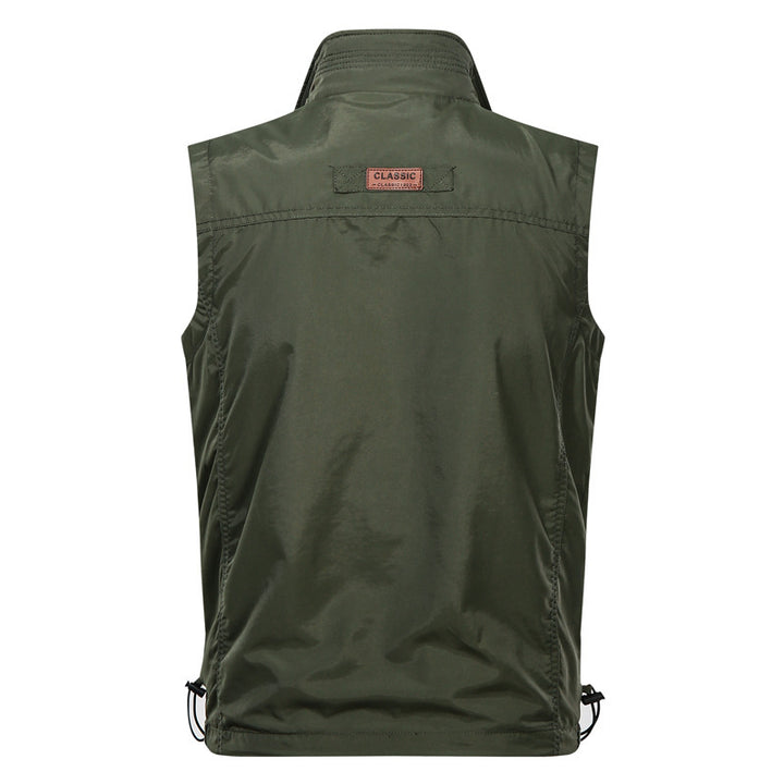 Men's Lightweight Windproof Outdoor Vest with Stand-Up Collar and Multi-Pocket Zipper Pockets Mune Fashion