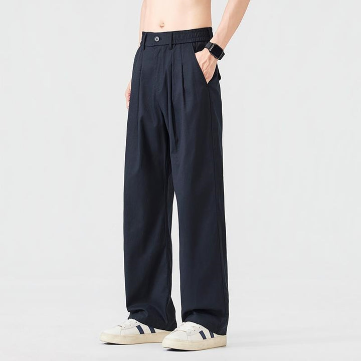 Men's Loose-Fitting Leisure Pants with Elastic Waistband Mune Fashion