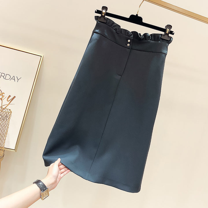 Women Elegant Midi Skirt with Pleated Design Mune Fashion